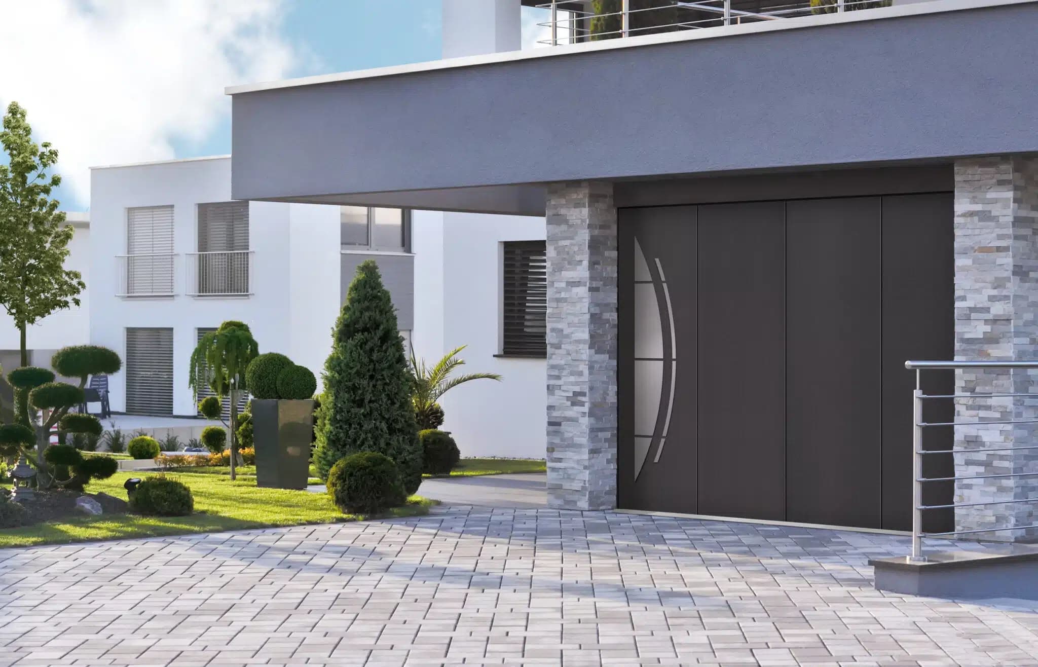 Porte de garage aluminium design contemporain